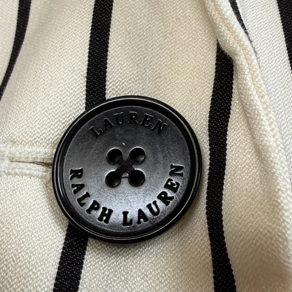 Lauren Ralph Lauren Ivory Pinstripe Blazer size 10 - Picture 8 of 12